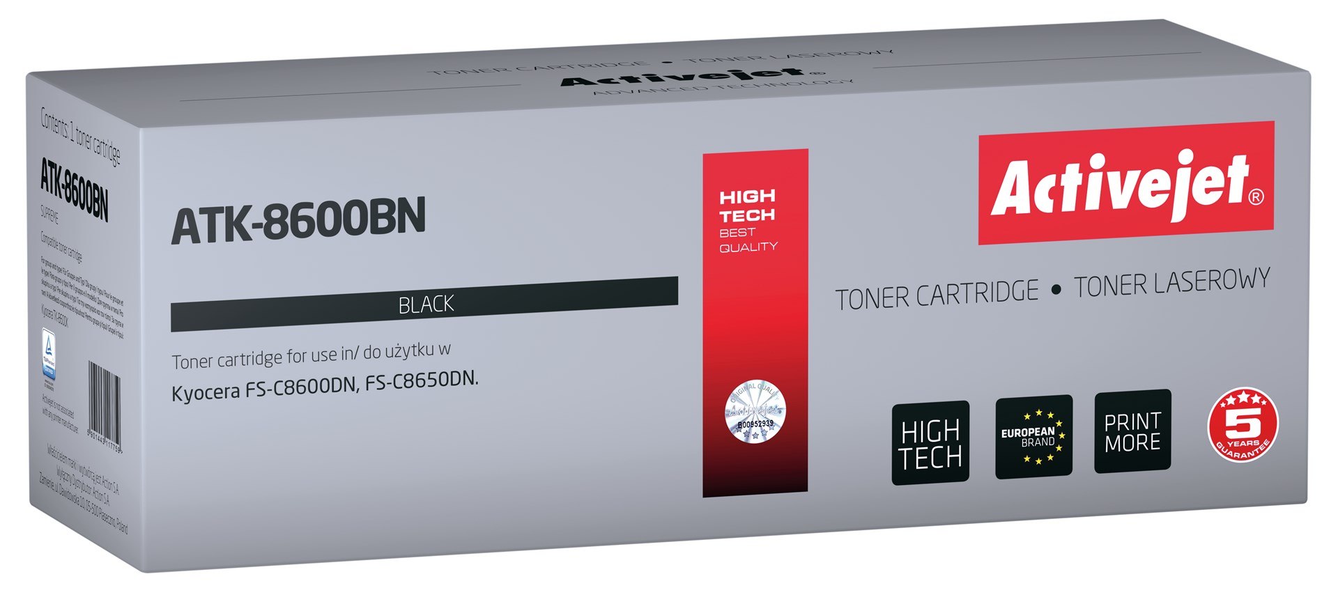 Toner Activejet ATK-8600BN (zamiennik do Kyocera TK-8600K; Supreme; 30000 s