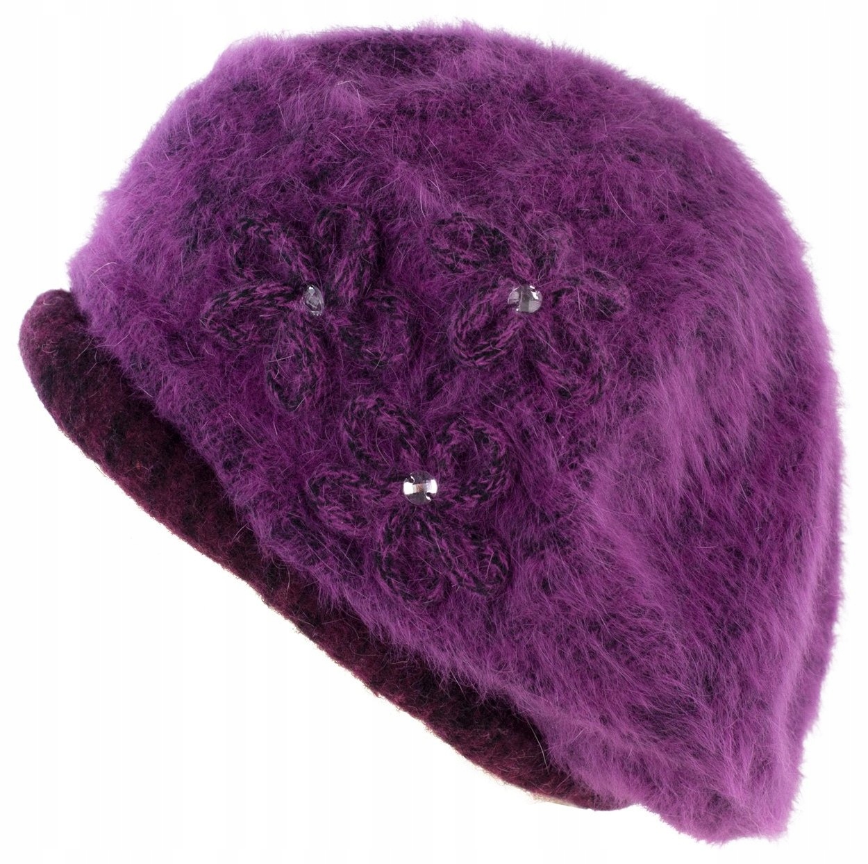 

Szaleo Wełniany Beret Kwiaty cz13345-3