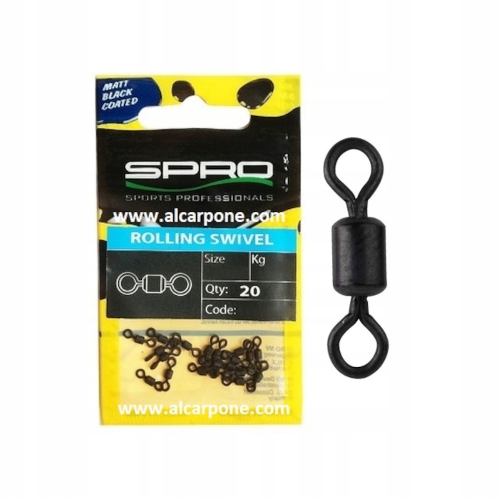 Spro Krętliki Matte Black Rolling Swivel #4 35kg 20szt.