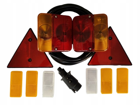 Zestaw lamp lampy do przyczep +odblaski wtyczka 7