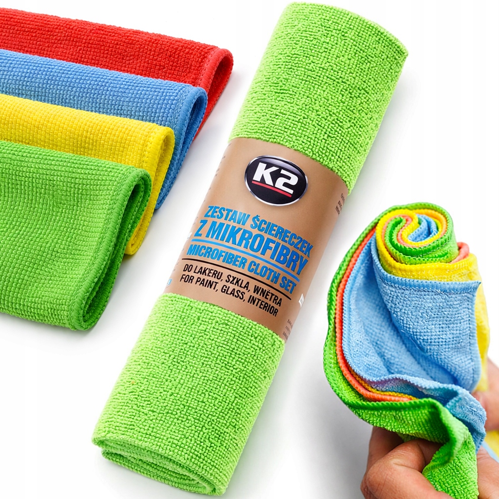 K2 Zestaw Ściereczek Z Mikrofibry Chłonne 4 Sztuki Miękkie Detailing