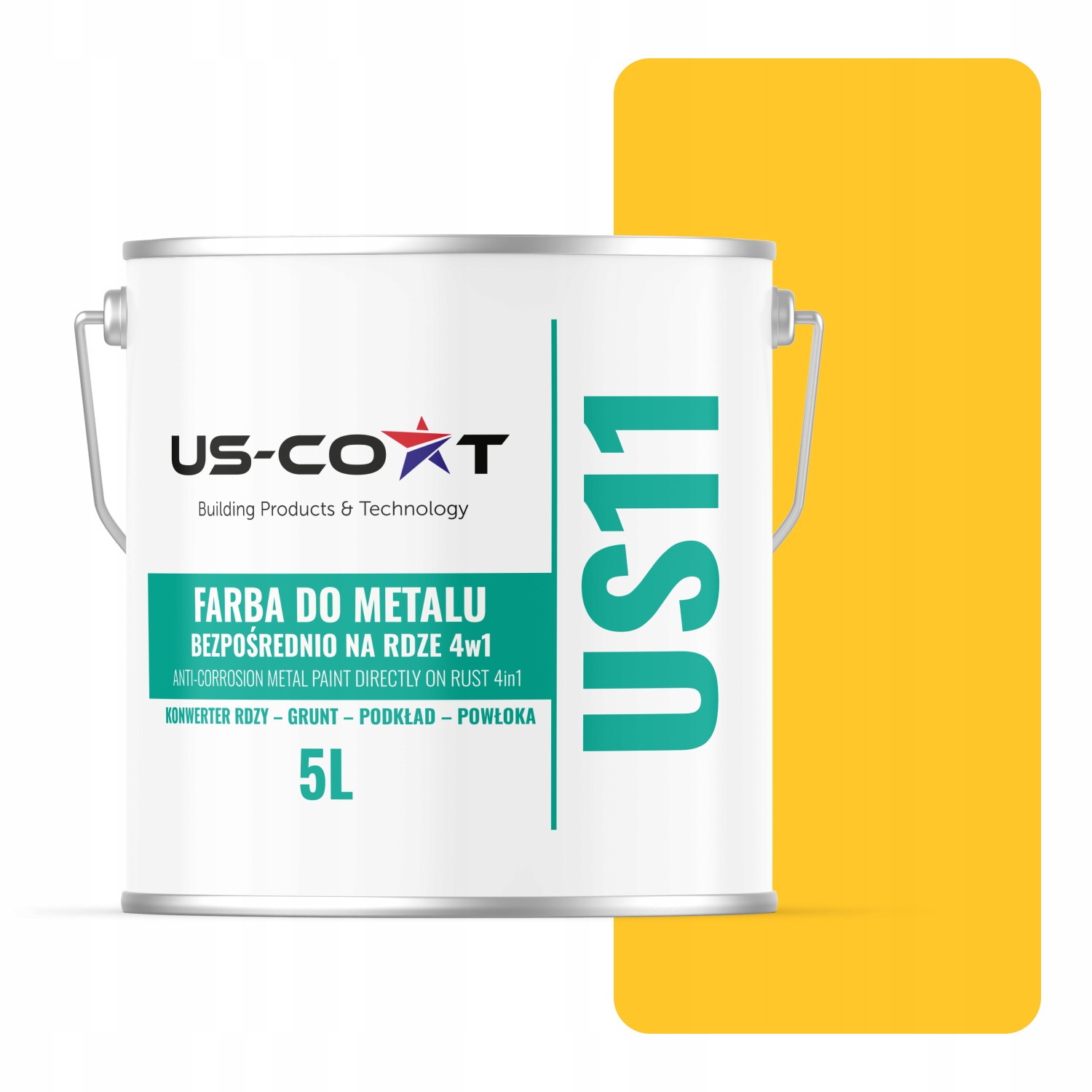 Farba Na Kov Na Plech 4v1 Žltá Výstražná RAL1023 Lesk 5L