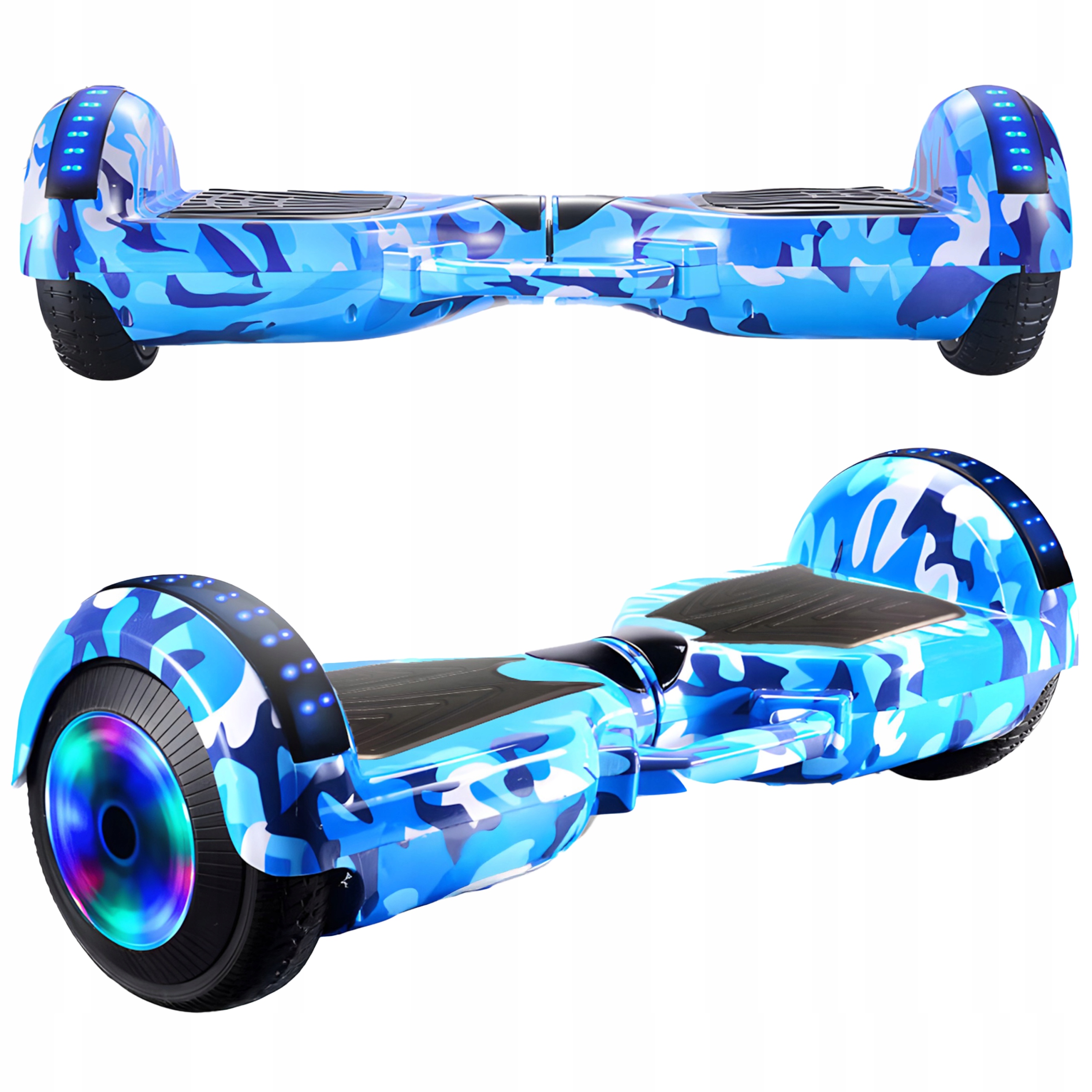 Hoverboard Deskorolka Elektryczna Led Deska Głośnik Bt 8 Cali Ochraniacze