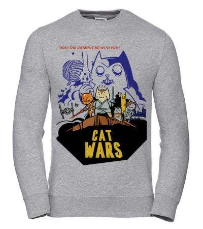 Pánská Mikina Cat Wars M Šedá Dárek pro tátu, pro něj chlapa, manžela, kluka
