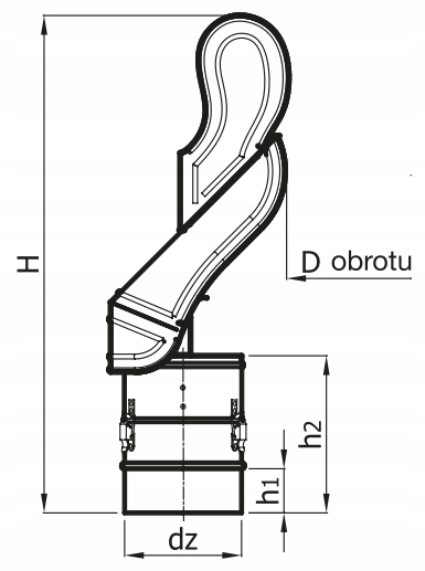 Nasada rurowa SWING fi180 mm RO180CHCH-SW-B Kod producenta RO180CHCH-SW-B