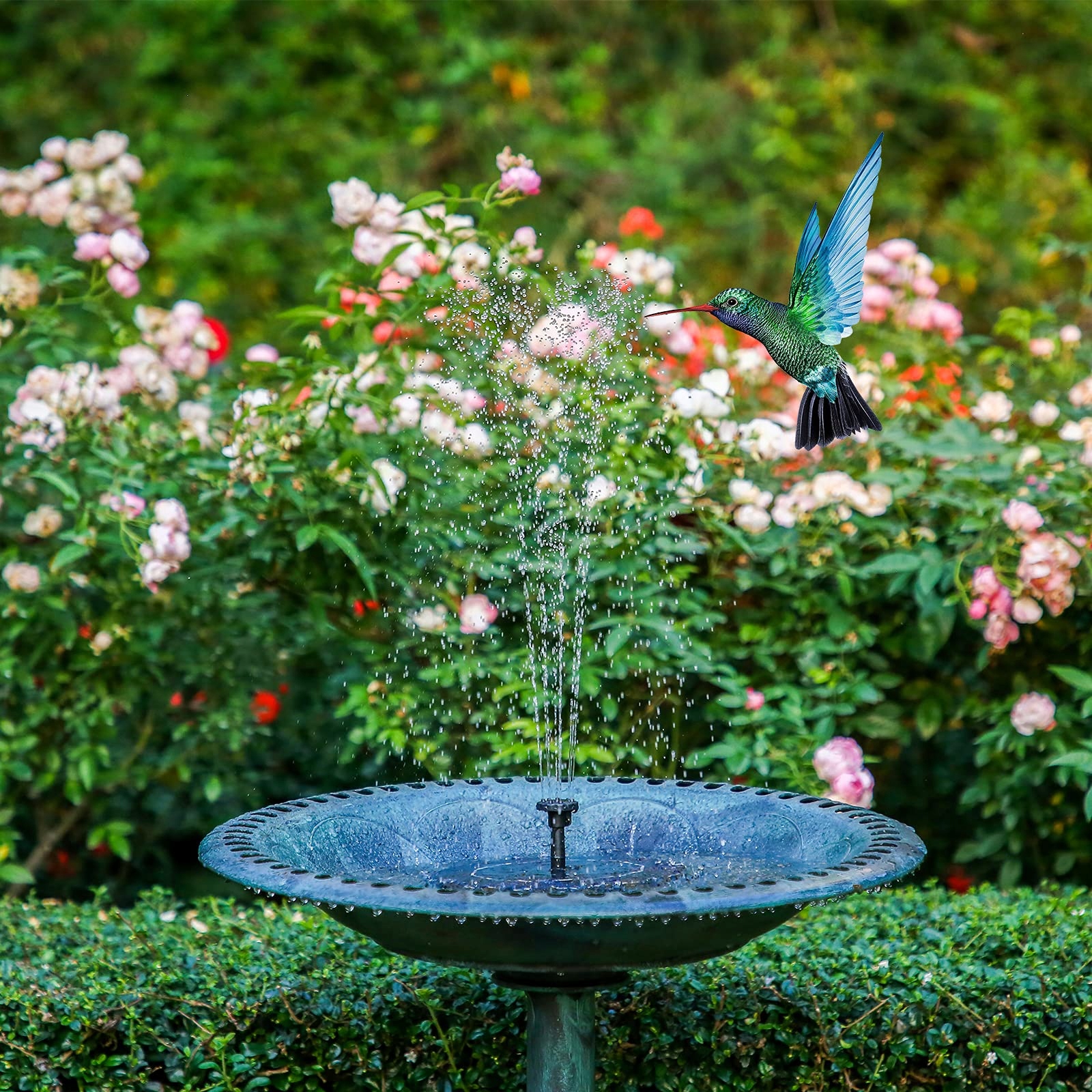 AISITIN 2,5W Solar Fountain Pump for Garden Pond, Floating, 6 Nozzles — miniatura 2