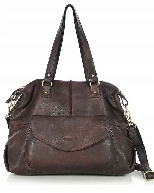 Shopper bag torebka Skórzana damska A4 na ramię