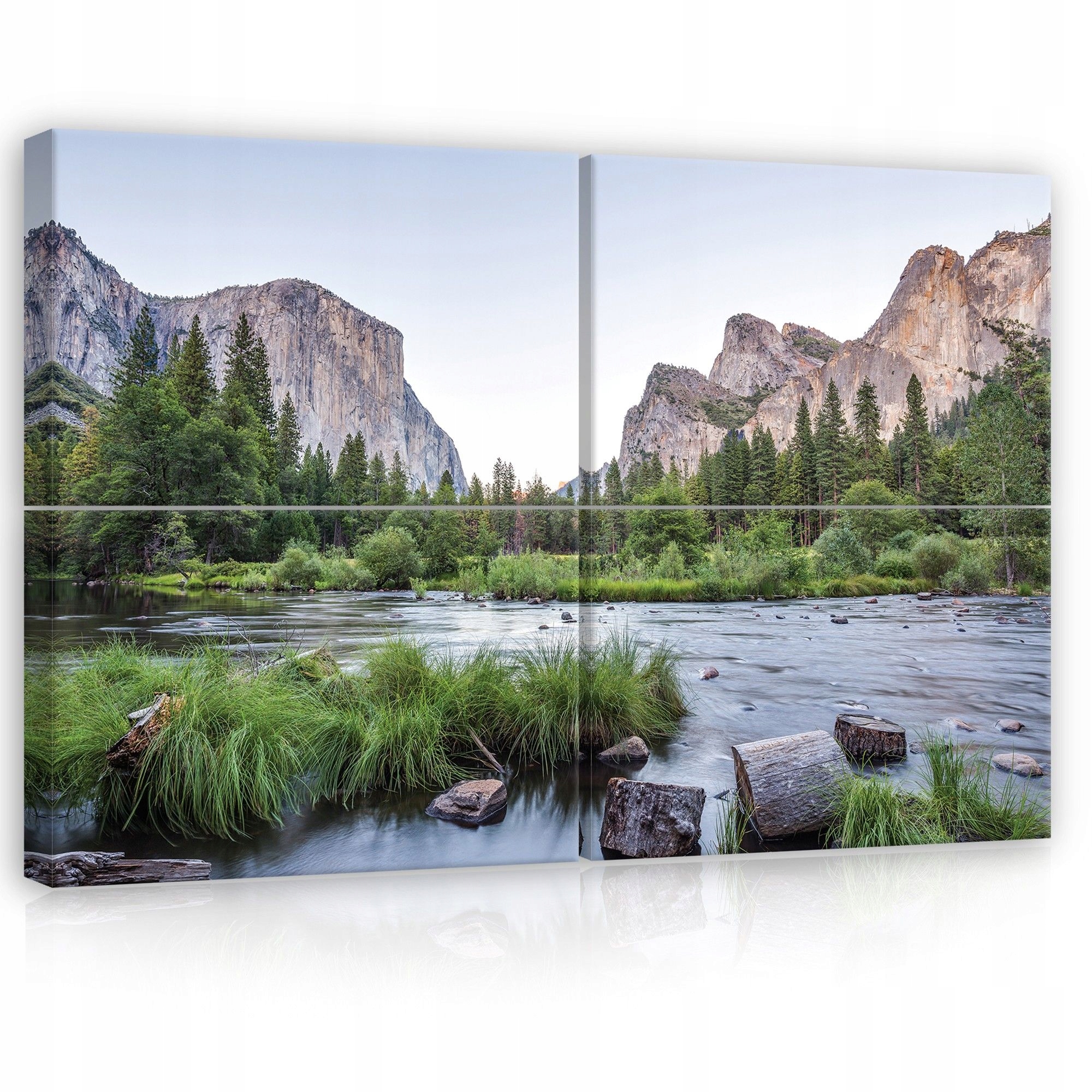 Obraz 120x80 Horská krajina rieka skaly Yosemite príroda pokoj