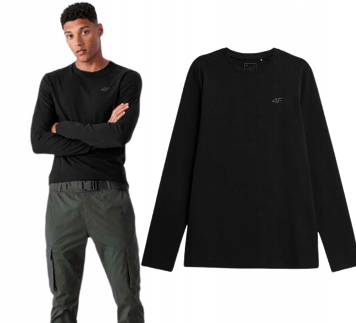 

Longsleeve męski 4FTSML350 czarny bawełna 3XL