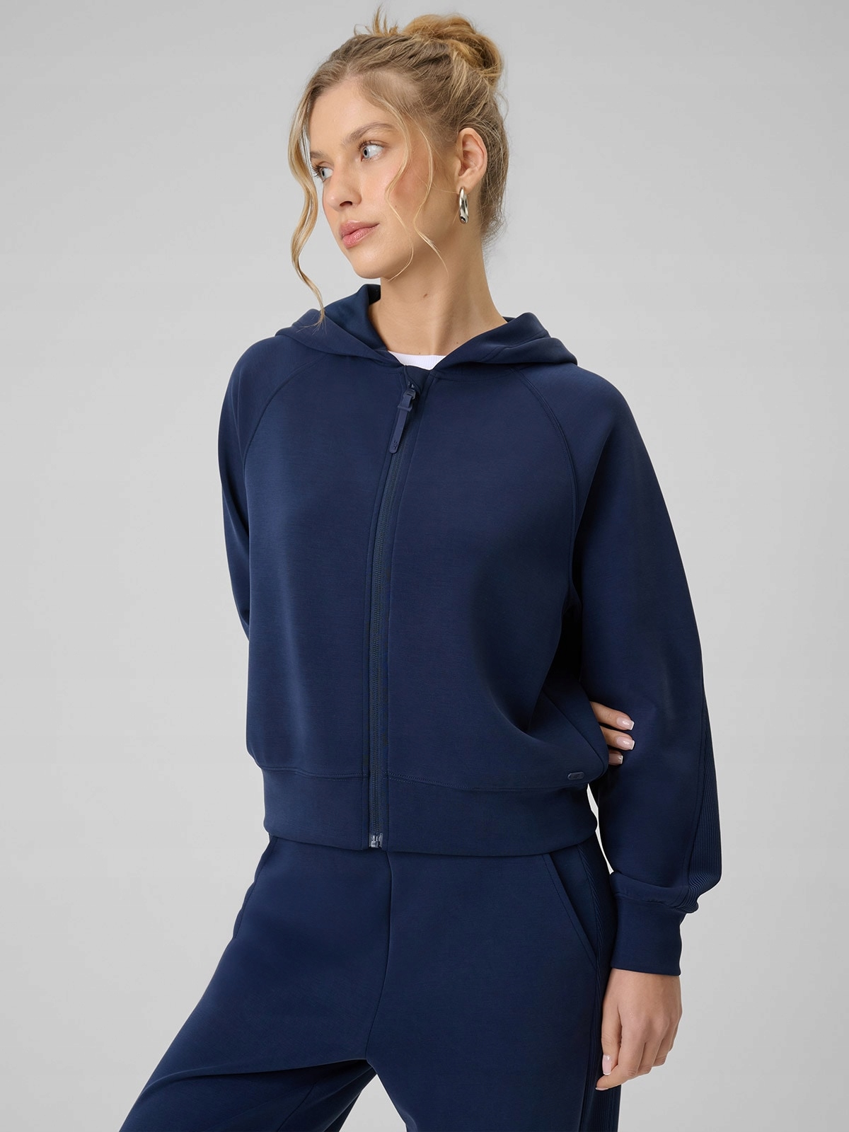 4F Tepláková Mikina Tmavě Modrá Modalová Hladká XXL