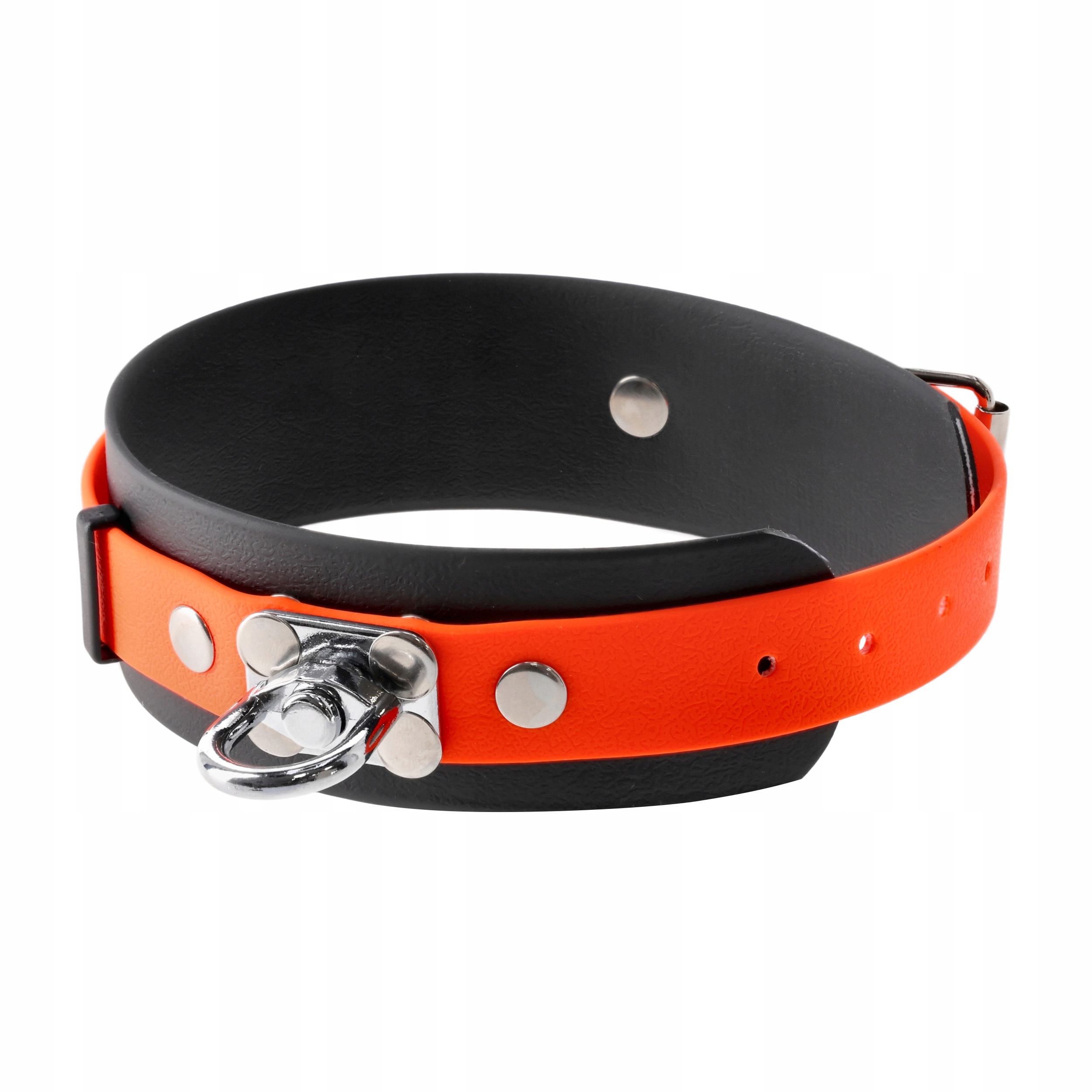 Tropický obojek 4wild BioThane 50 mm černo-oranžový 38-52 cm