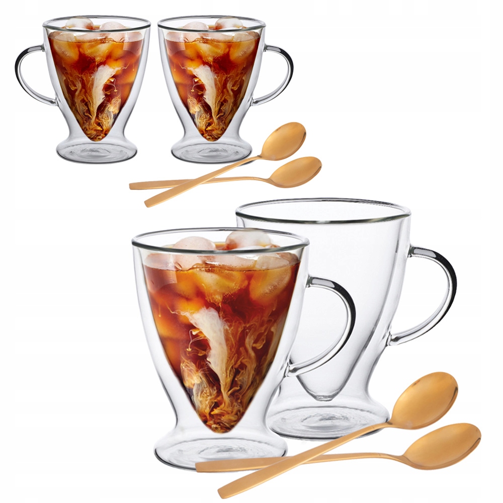 

Szklanki Termiczne Latte podwójne dno Łyżeczki