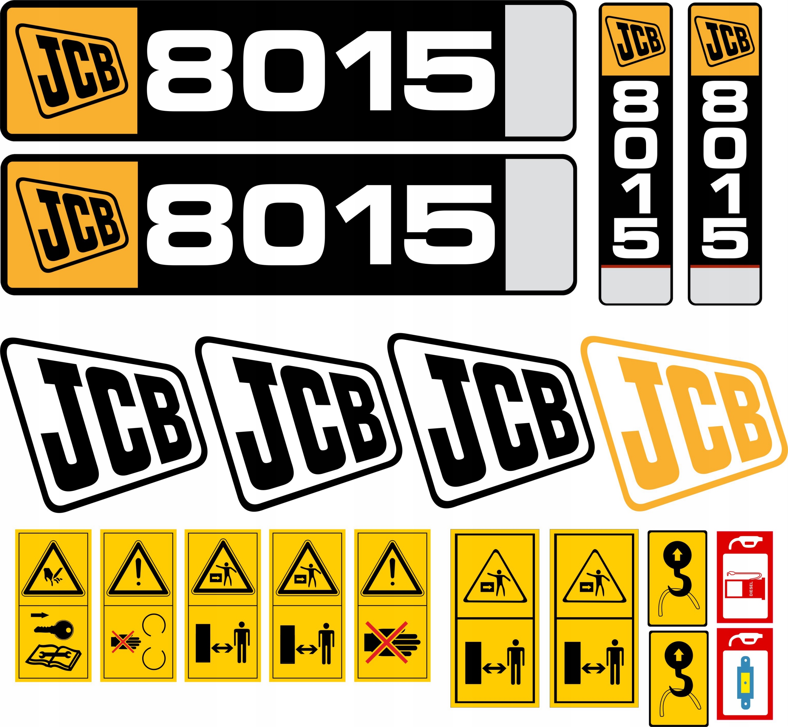 

Naklejki Jcb 8015 Minikoparka Laminowane