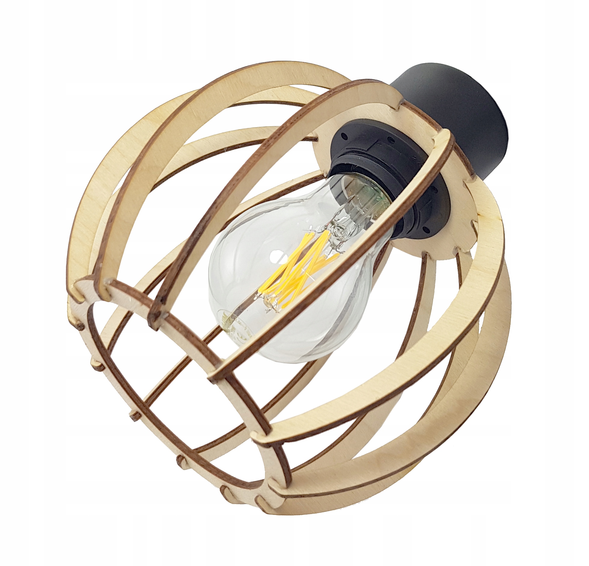 LAMPA KINKIET E27 ścienny ruchomy loft KULA Drewno Głębokość produktu 13 cm