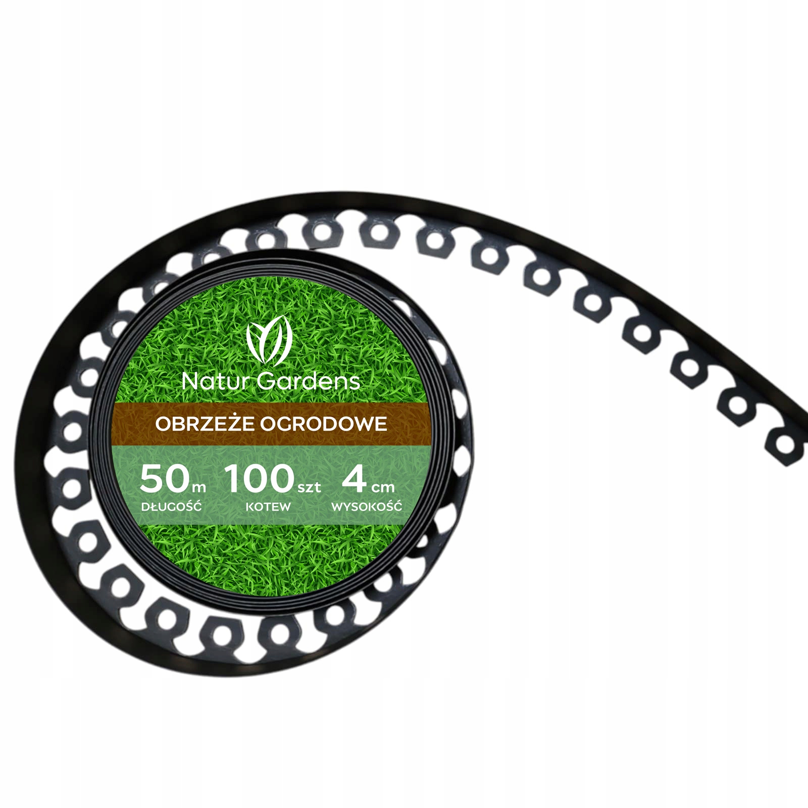 Obrzeże Ogrodowe Obrzeże Trawnikowe Plastikowe Rozwijane 50 m Kotwy
