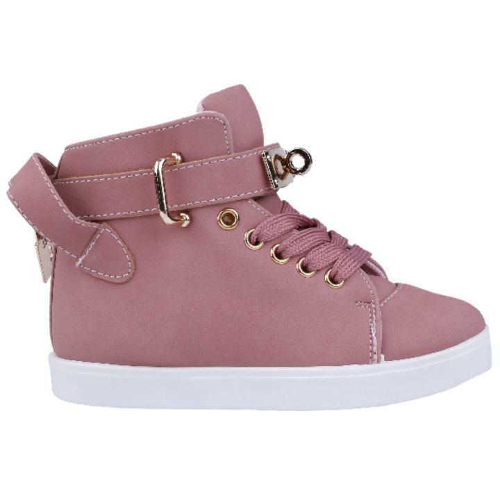 Sneakersy dziewczęce botki płaskie różowe wygodne