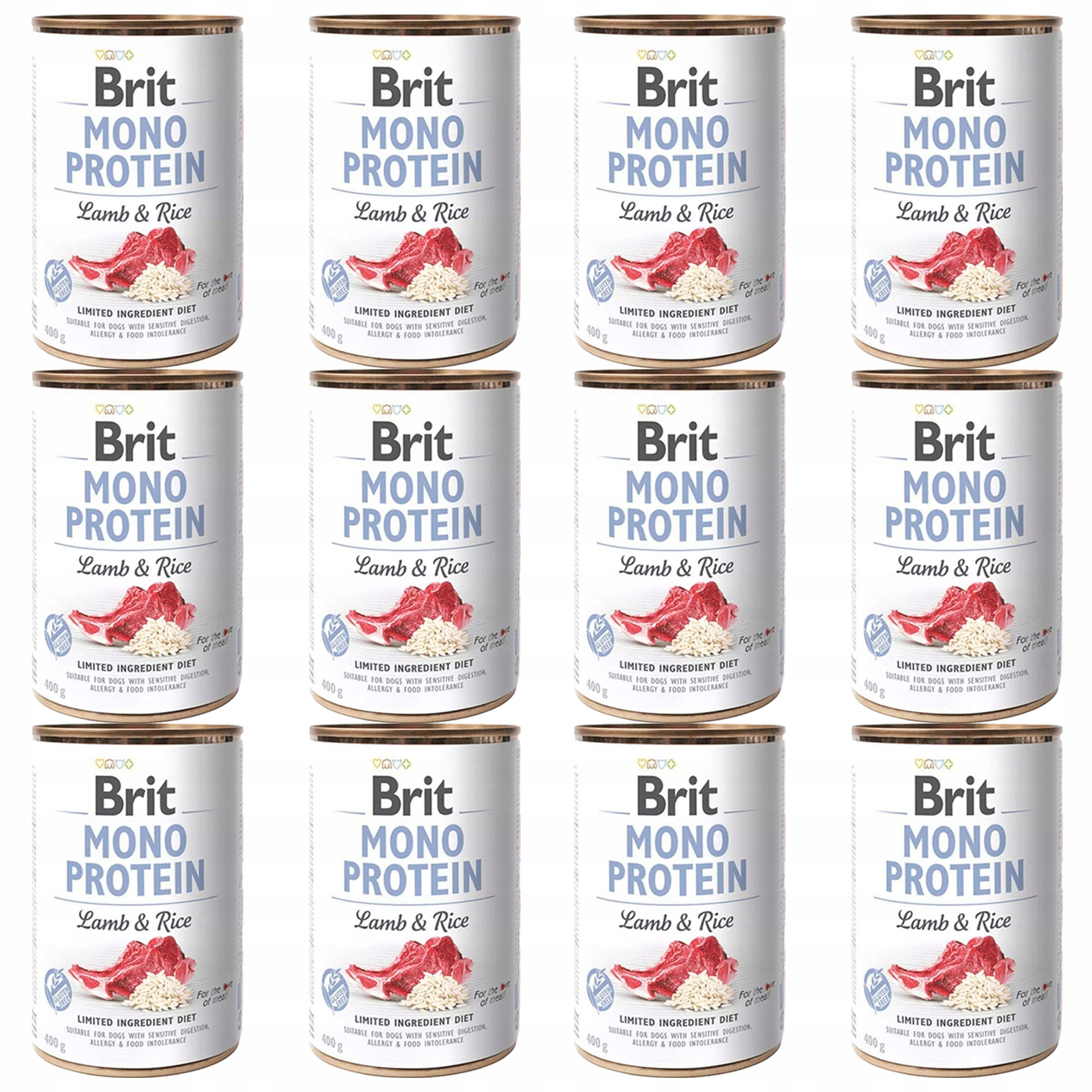 Levně Brit Mono Protein Krmivo pro psy Jehněčí rýže 12 x 400 g monoproteinové