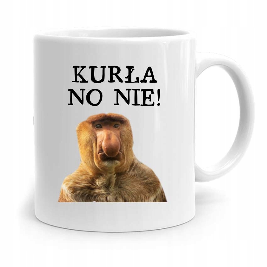 KUBEK ŚMIESZNY NOSACZ JANUSZ POLAK KURŁA NO NIE! z Nadrukiem ze Zdjęciem