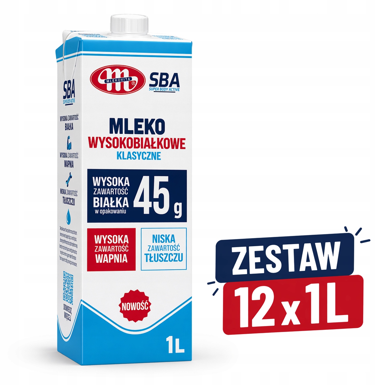 Mlekovita 12x1L Proteinové Mléko 45g Bílkoviny Mlekovita Sba