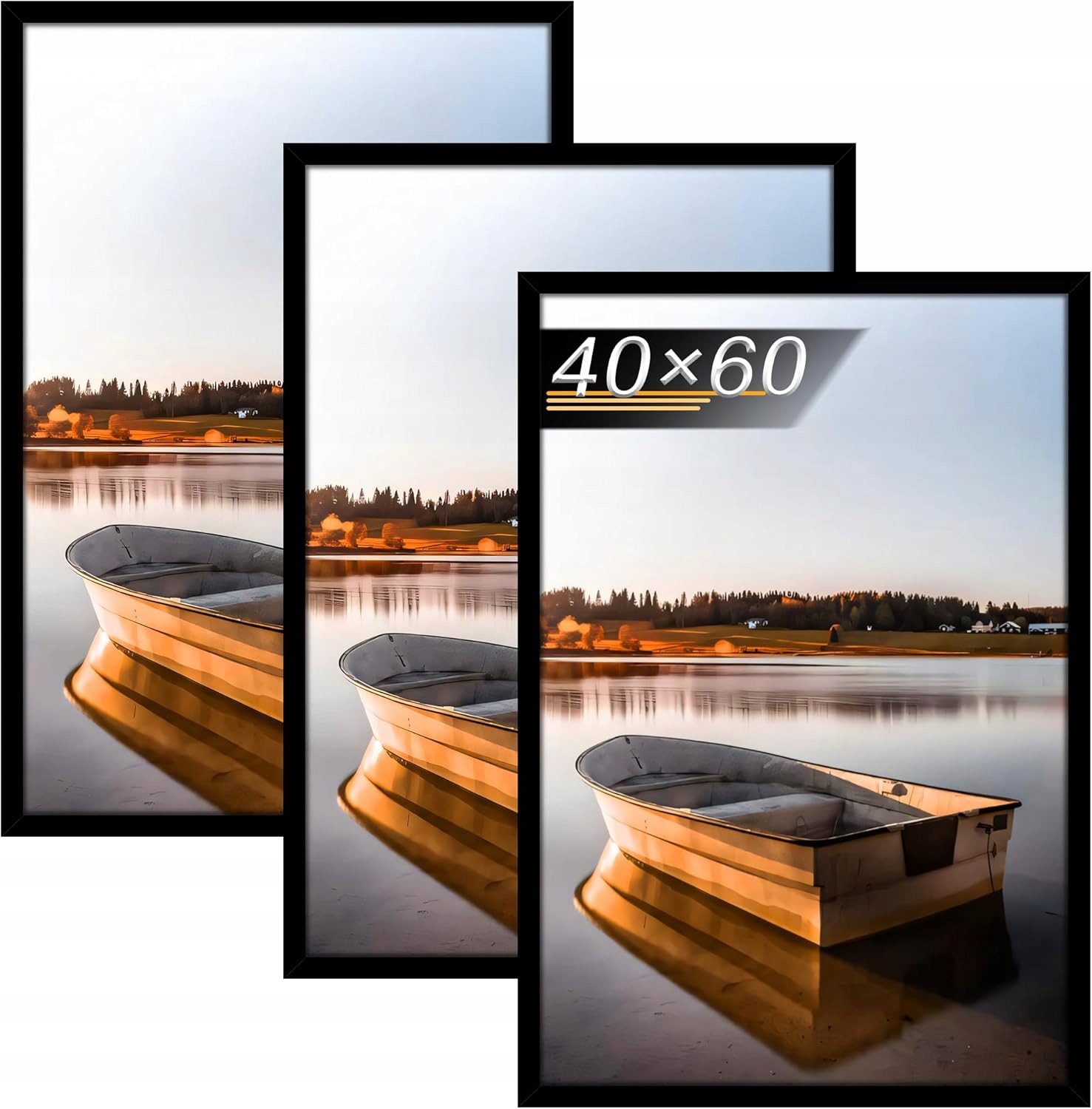 Fotorámečky a nástěnné plakáty z Mdf, černé plexisklo, 40 x 60 cm, 3 kusy