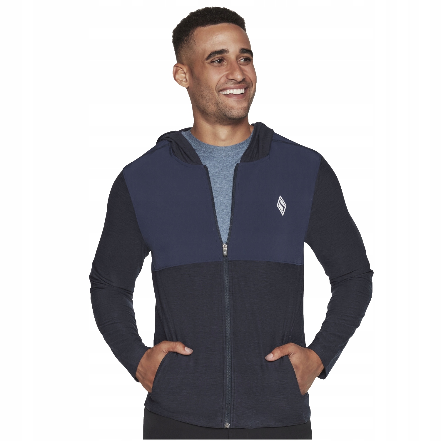 Skechers Ultra Go Lite Full Zip Hoodie (M) Pánská Mikina Polyester Tmavě modrá