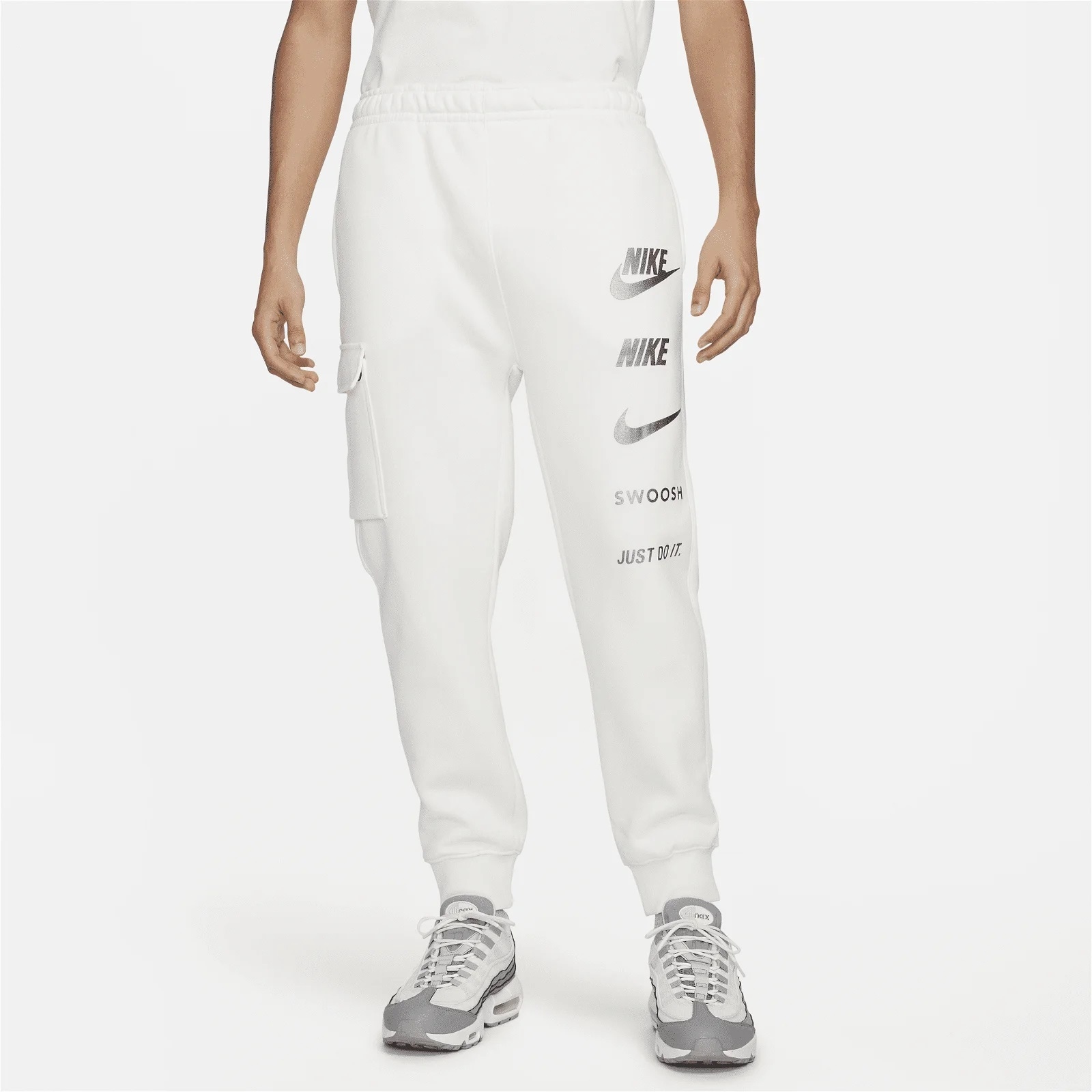 Pánské bílé teplákové kalhoty Nike Dri-fit tréninkové FJ0550-133 vel. XL