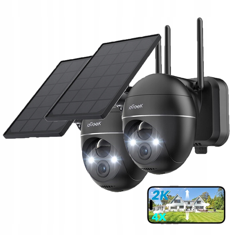 2 polohy Venkovní bezdrátová WiFi monitorovací kamera 2K Ptz kamera