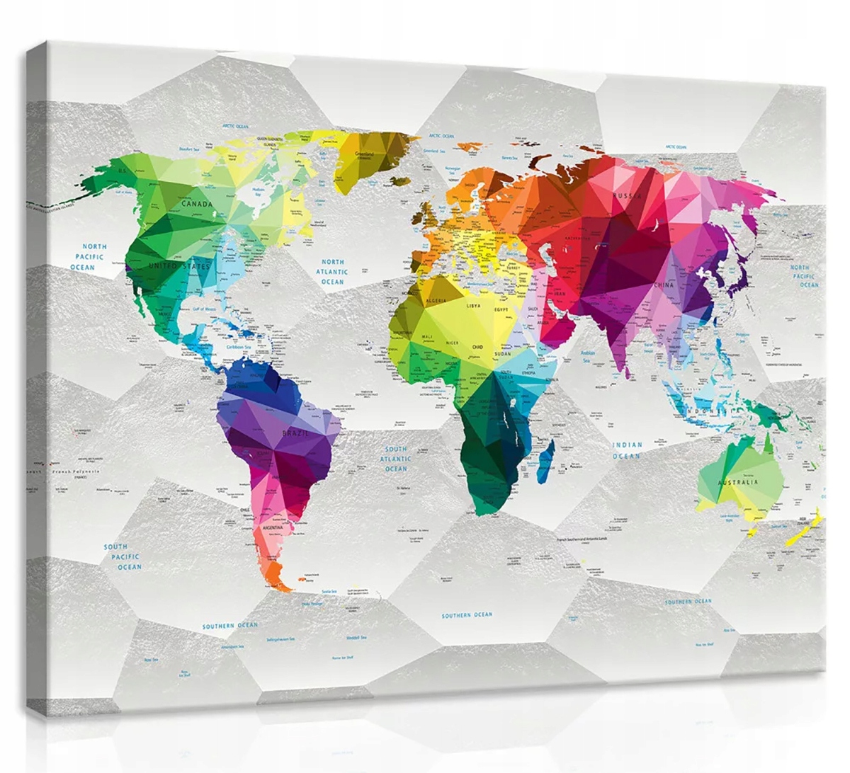 Obraz Na Plátně Canvas 100x75 Mapa Svět Atlas Barva Duha 3D Geografie