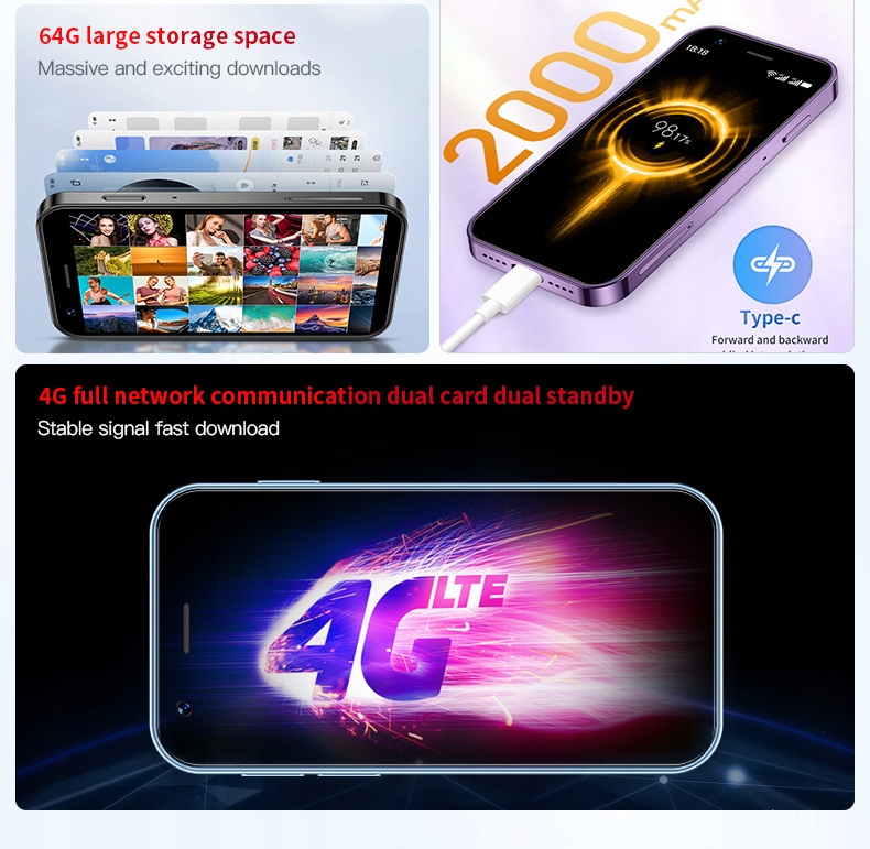3-calowy mini smartfon SOYES XS16 3 GB i 64 GB z systemem