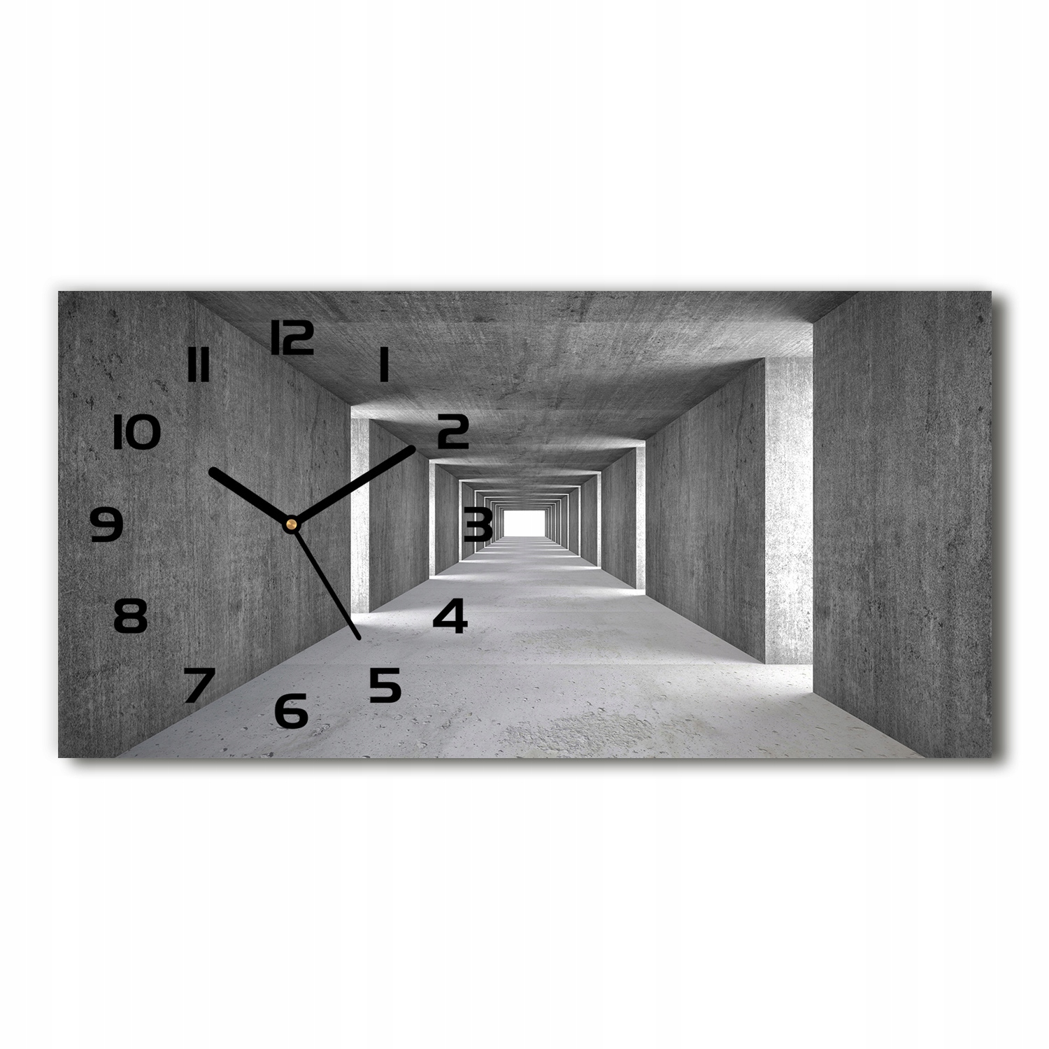 

Zegar ścienny szklany cichy Betonowy tunel 60x30cm