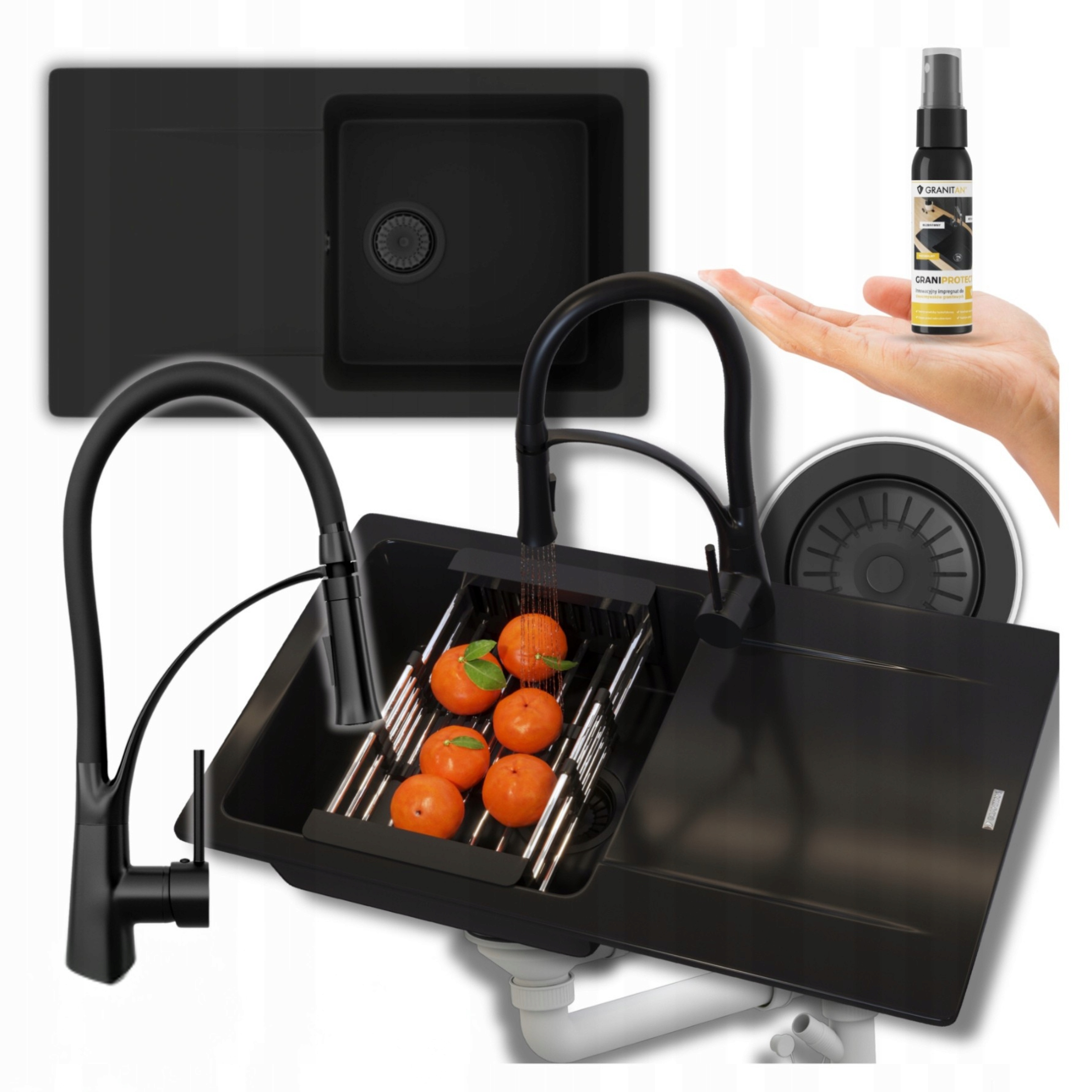 Granitový dřez Trendy Set 5v1 Dřez Sifonová baterie