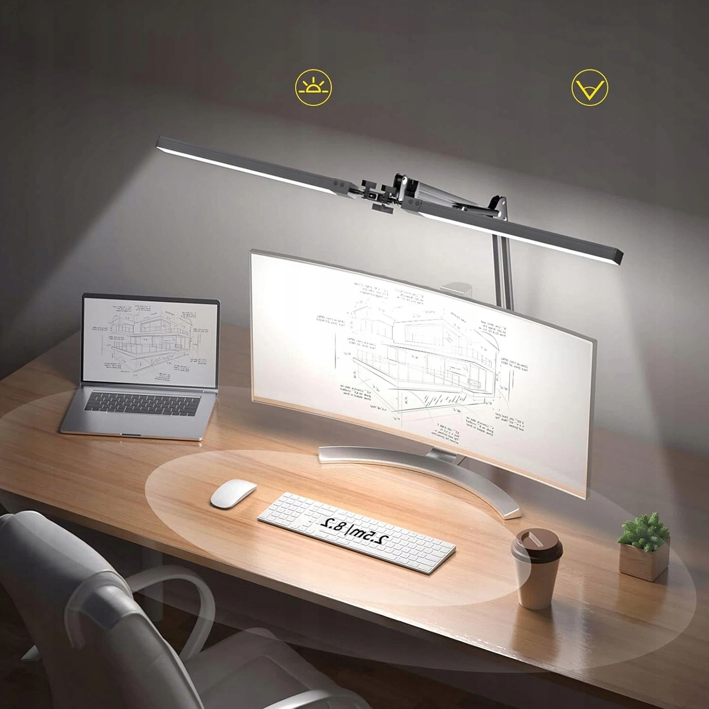 Lampka Biurkowa Led 12V Z PODwójnymi Głowicami Do Biurek I Stołów