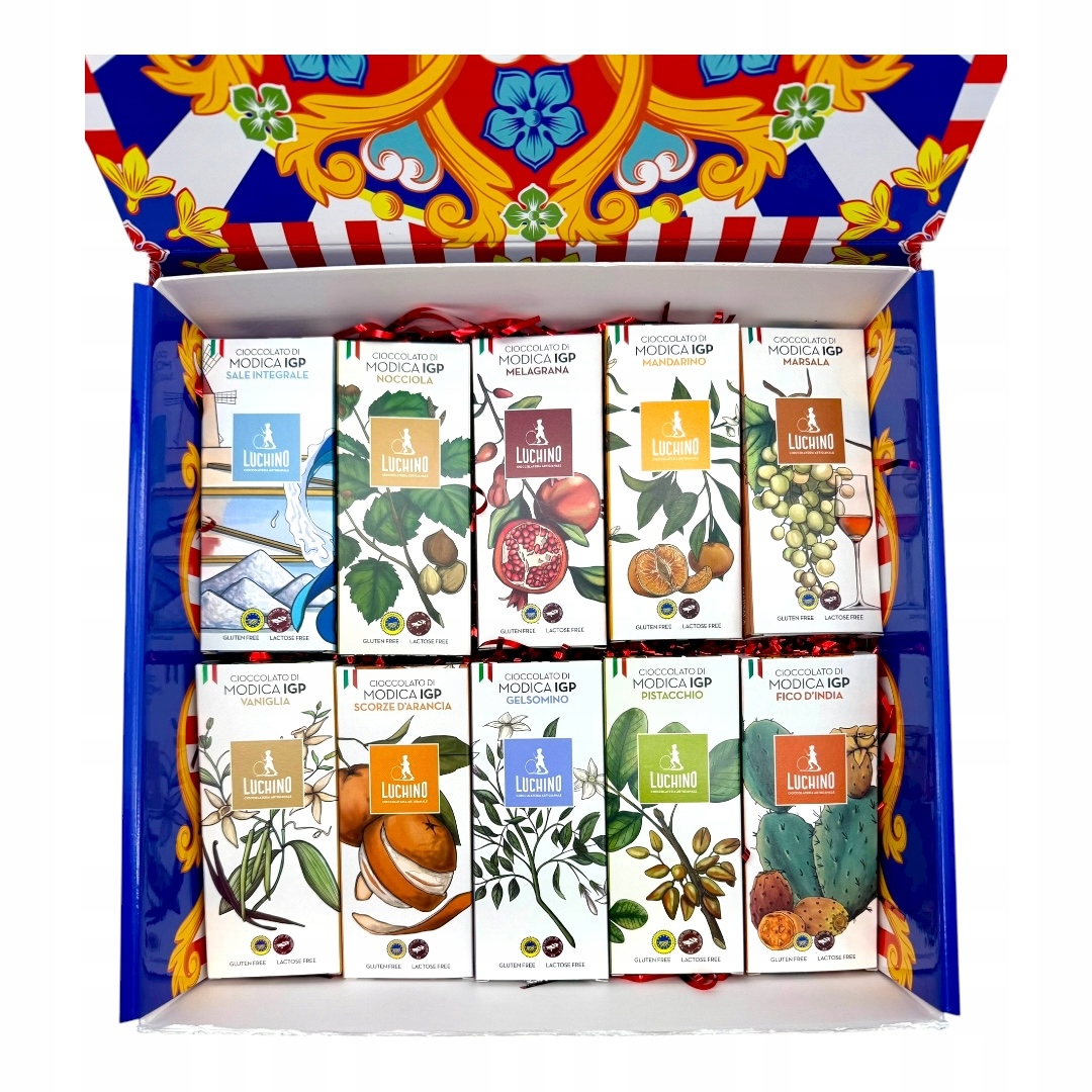 Levně Sada čokolád Modica – 10 unikátních příchutí v elegantním balení (1 kg)