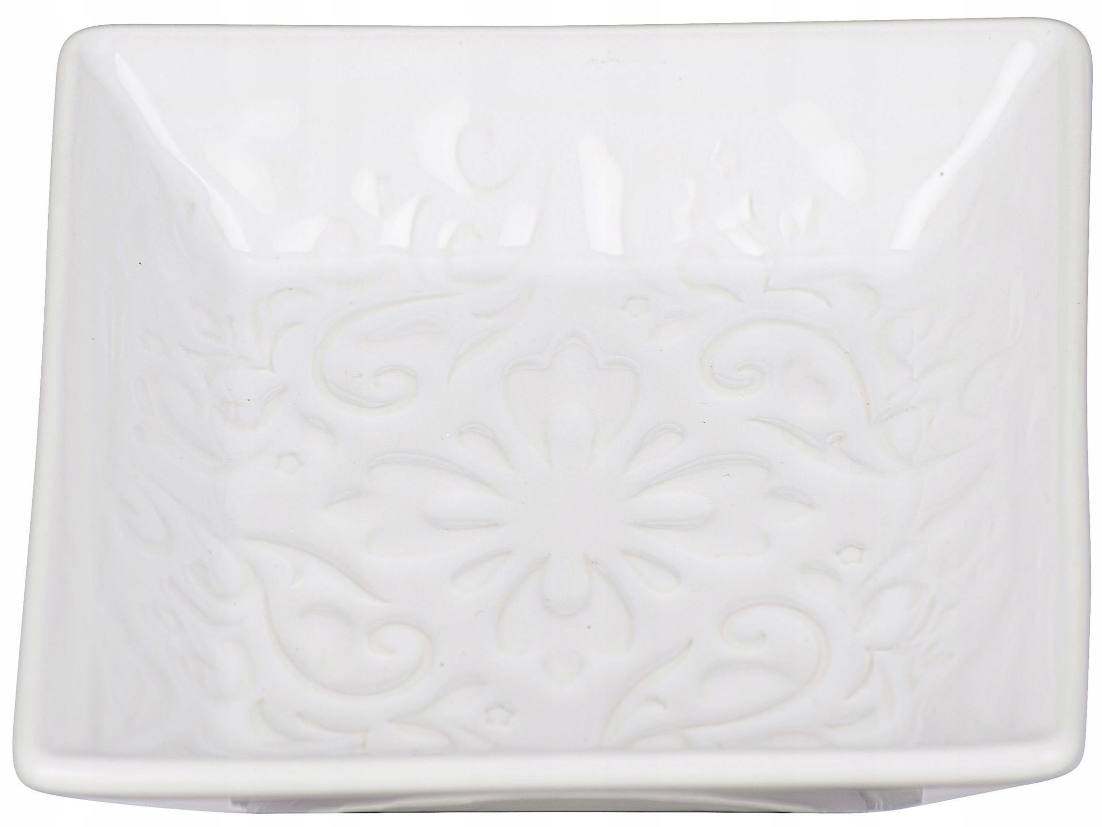 

Mydelniczka Ceramiczna Biała Ornament Wzór Wenko