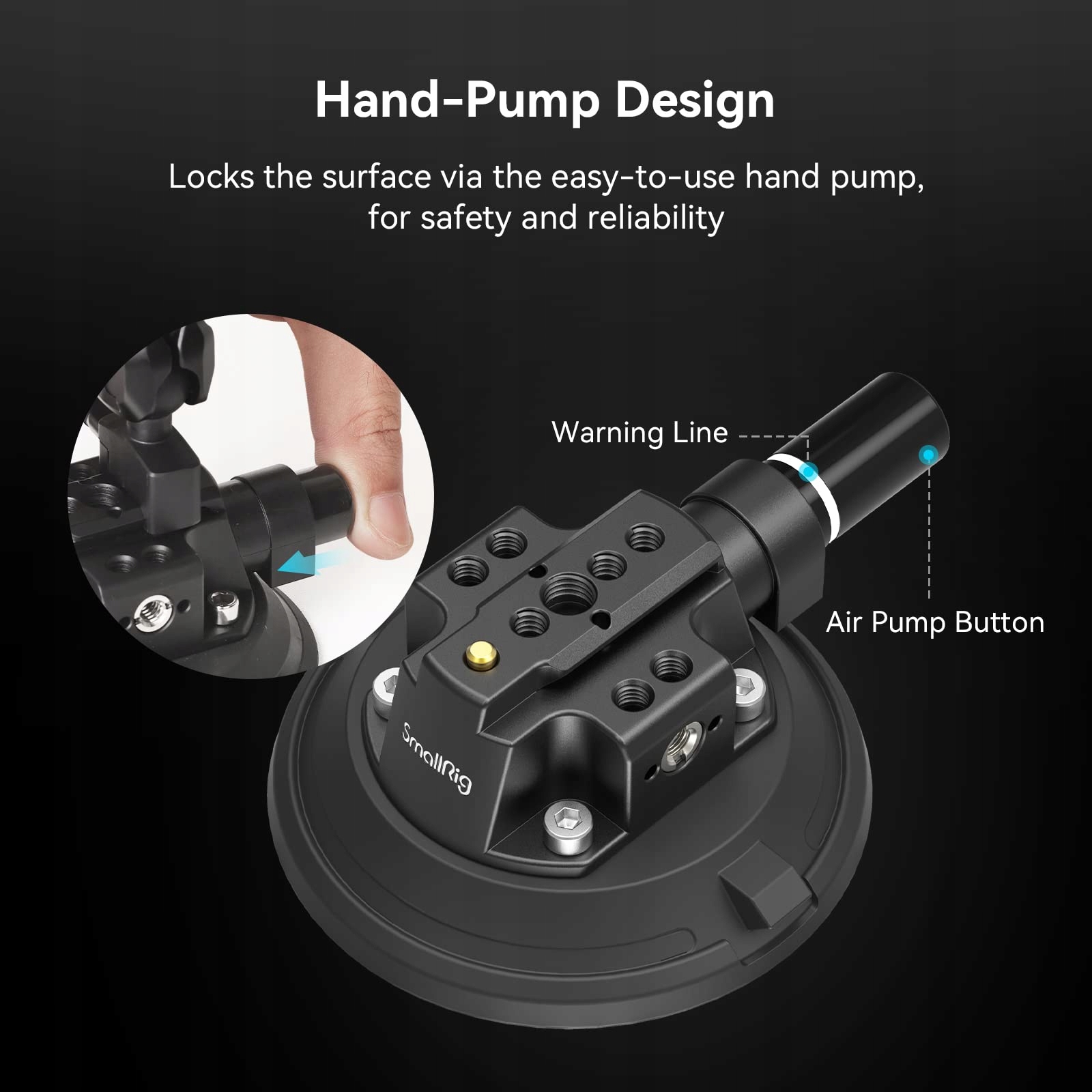 SMALLRIG Przyssawka Do Kamery 4" Do DJI OSMO GoPro Nikon Max 2kg — miniatura 7
