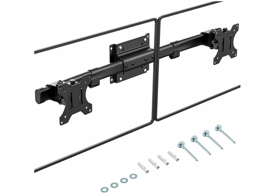 Uchwyt ścienny Putorsen do dwóch monitorów, poziomy o przekątnej do 27 cali