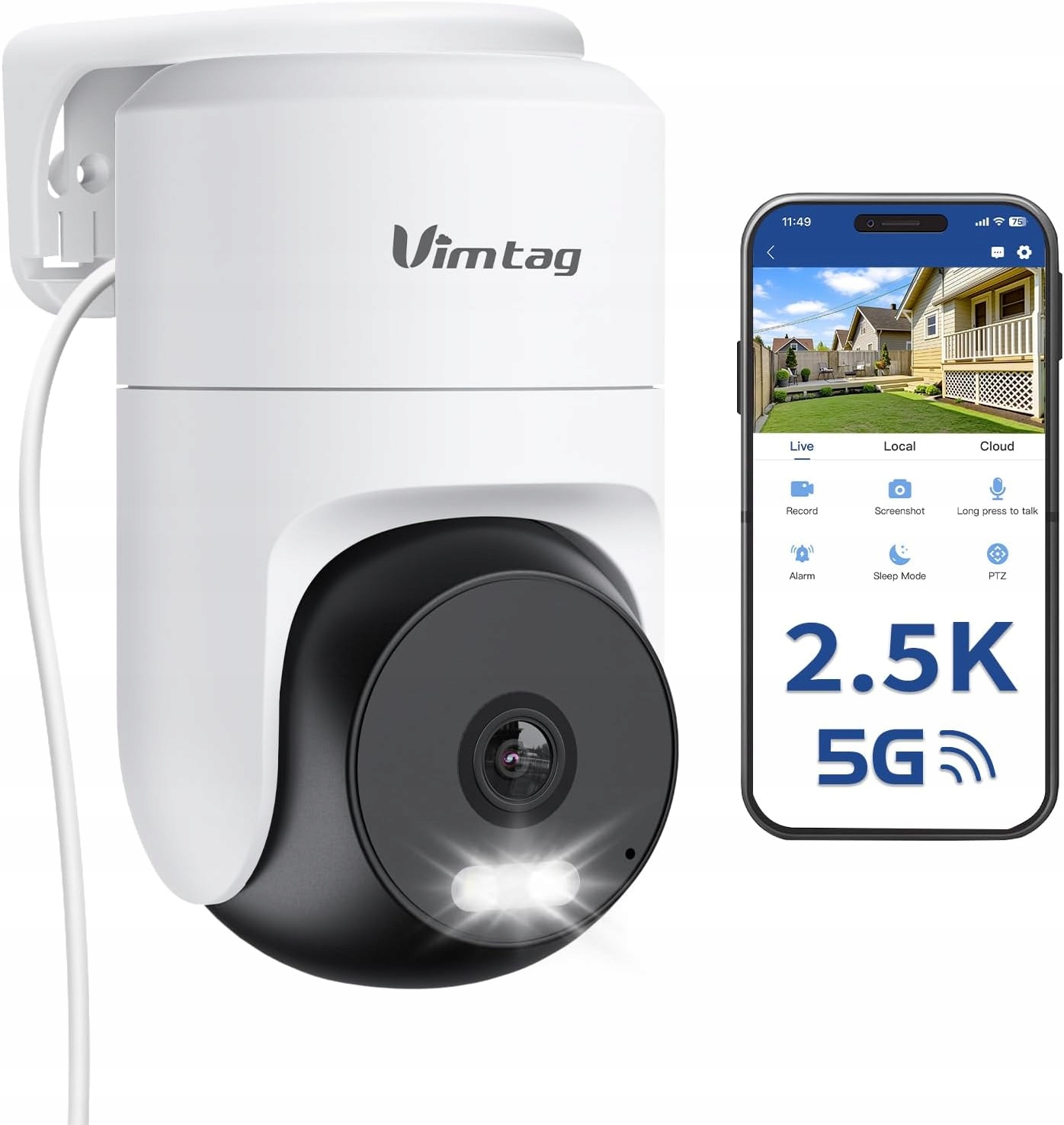 Venkovní Ip kamera WiFi monitorování barev Night Vision 5G 360° IP66