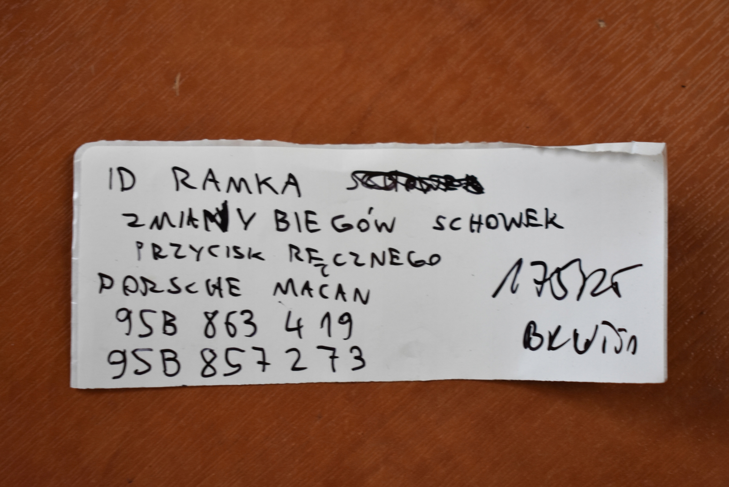 IDEALNA RAHMEN Schalt getriebe Handschuhfach PRZYCISKA Hand PORSCHE MACAN 1