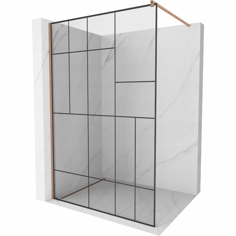 Mexen Kioto Walk-in Sprchová Příčka 120x200, Černá