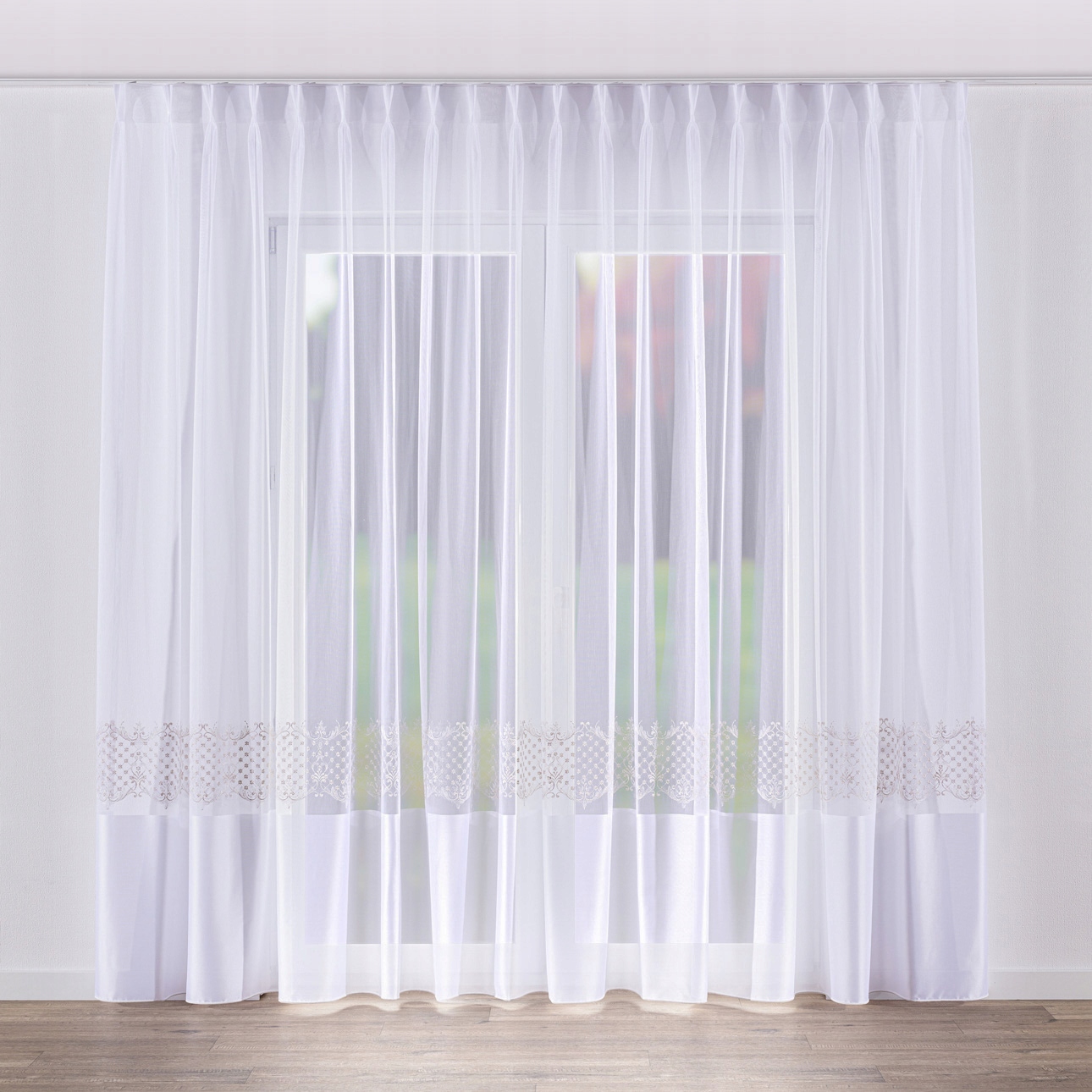 Hotová Záclona na dvojitých flex háčikoch voálová 300x245 cm biela