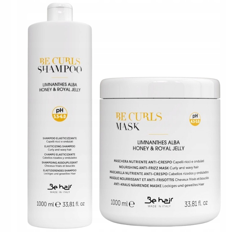Be Hair Be Curls Šampon pro Kudrnaté Vlny a Hydratační maska 2x1000