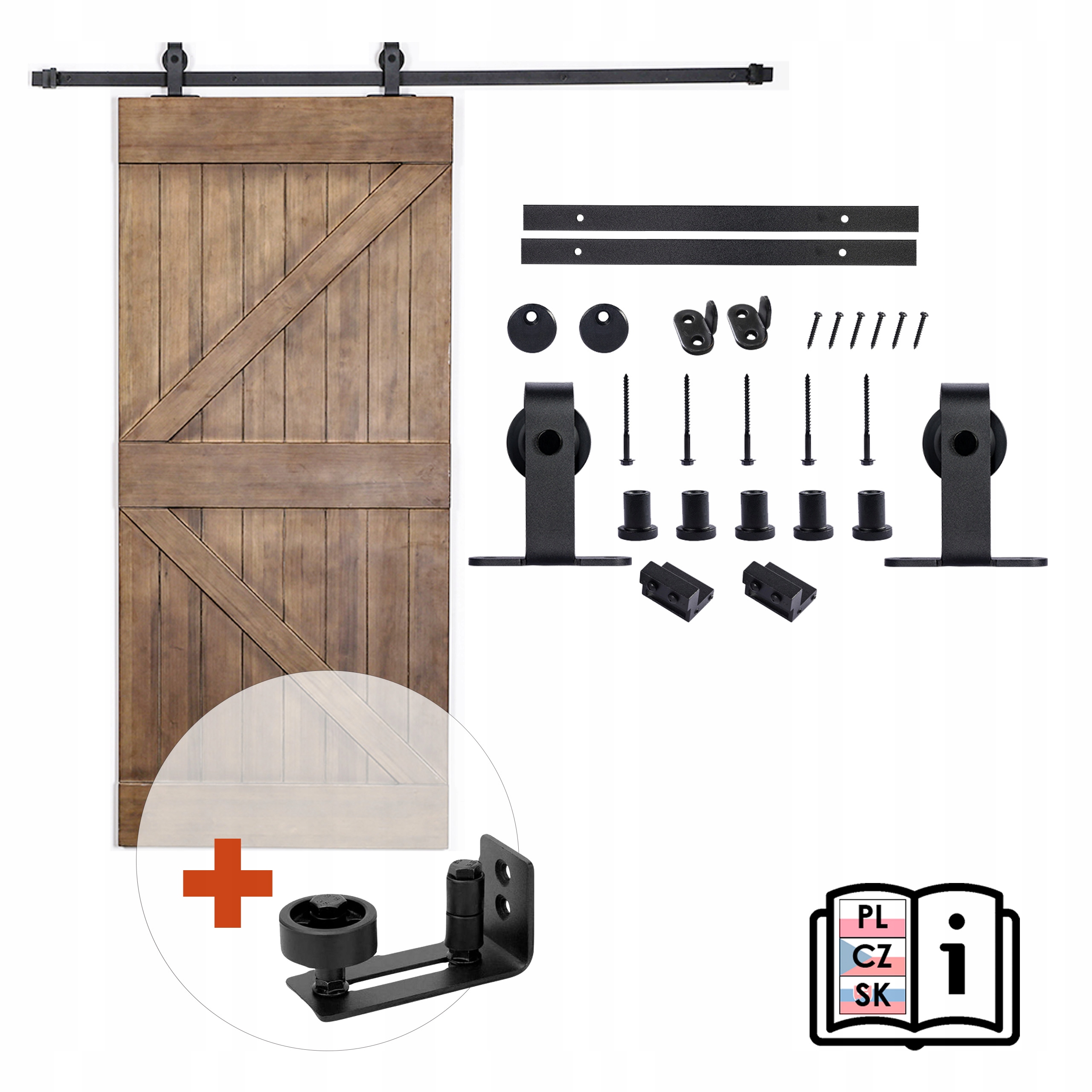 Sada pre posuvné dvere s spodnou vodiacou lištou Roll, vzor „t“