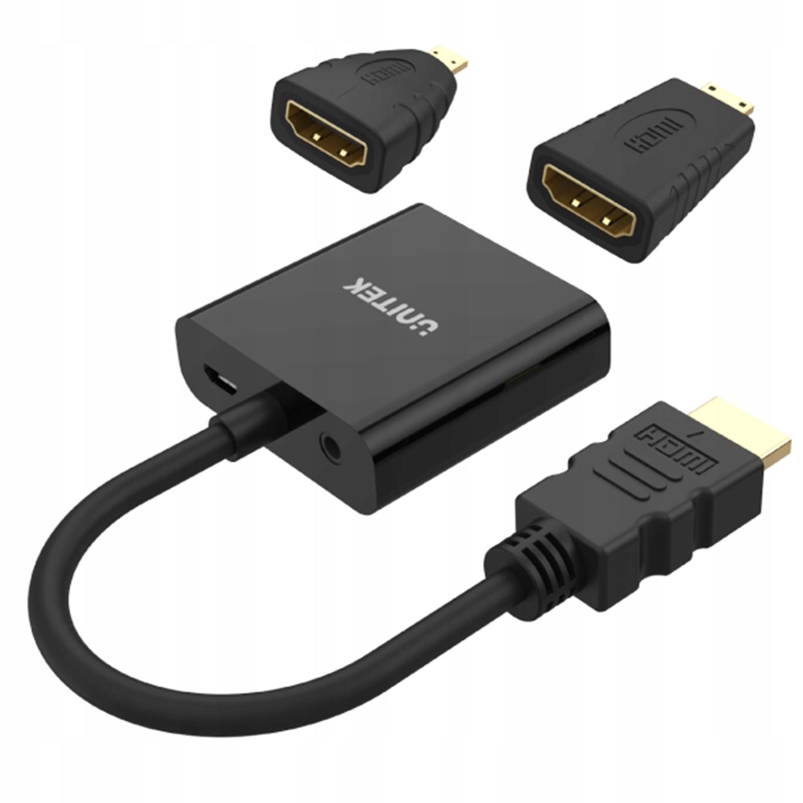 Adapter Micro/Mini HDMI do VGA+audio Unitek Y-6355 Waga produktu z opakowaniem jednostkowym 0.15 kg