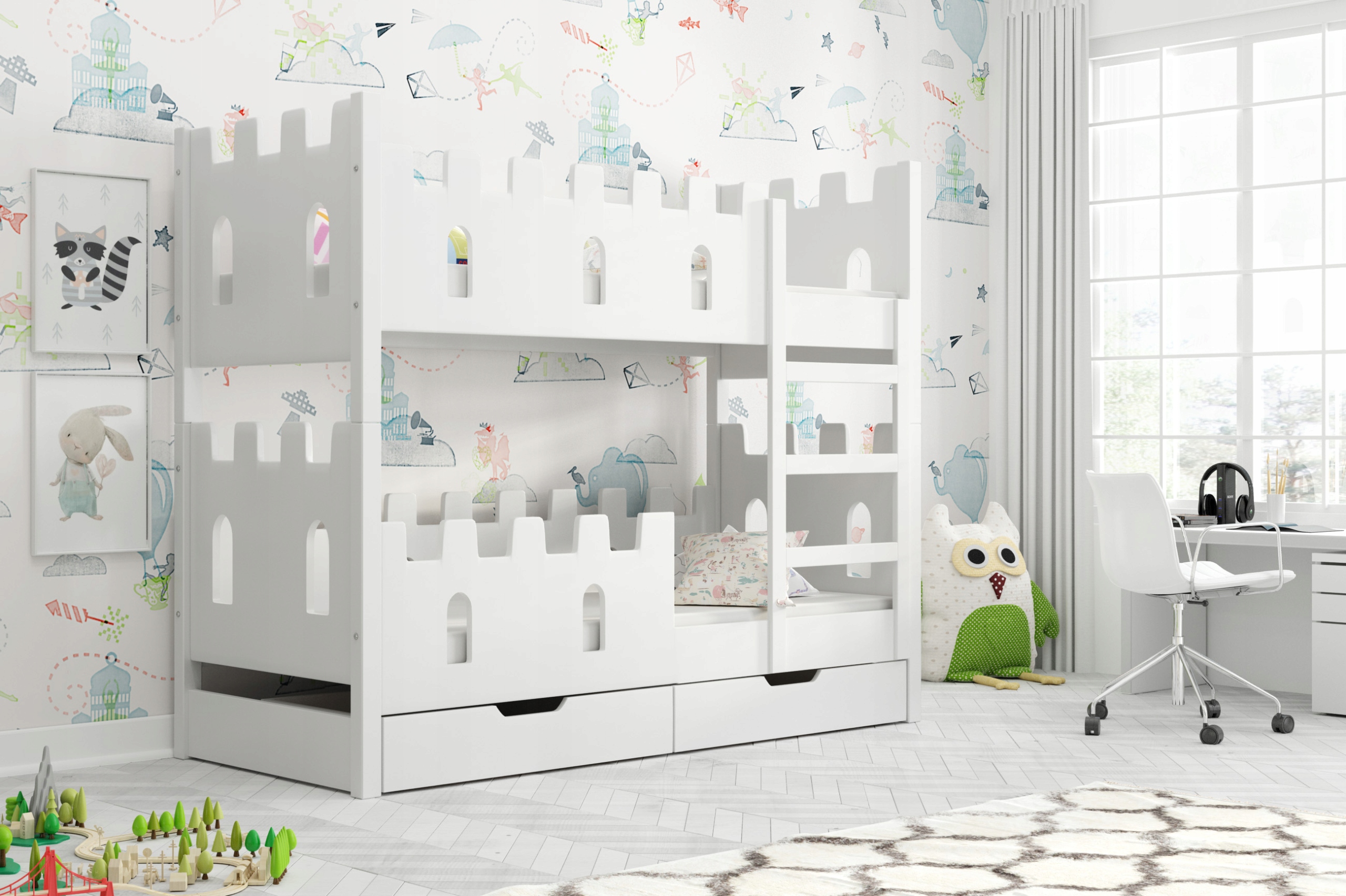 Łóżko piętrowe dla 2 osób ZAMEK - nowość !