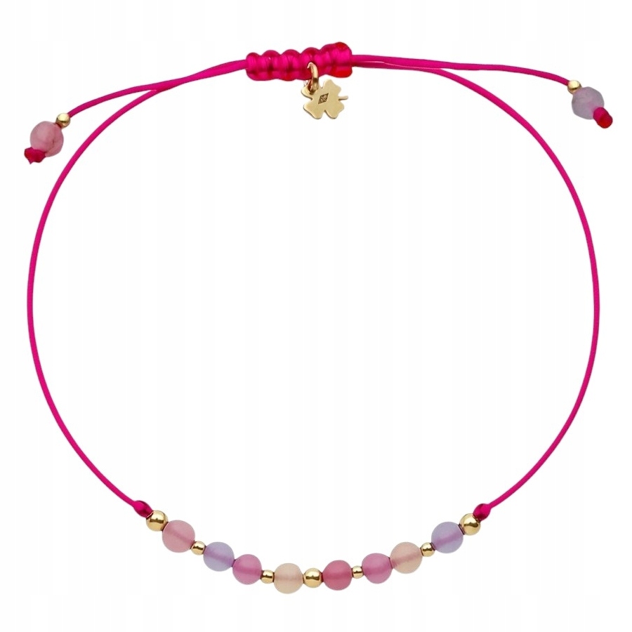 Stříbrný náramek Ag 925 pozlacený čtyřlístek Agat PW0190325BG