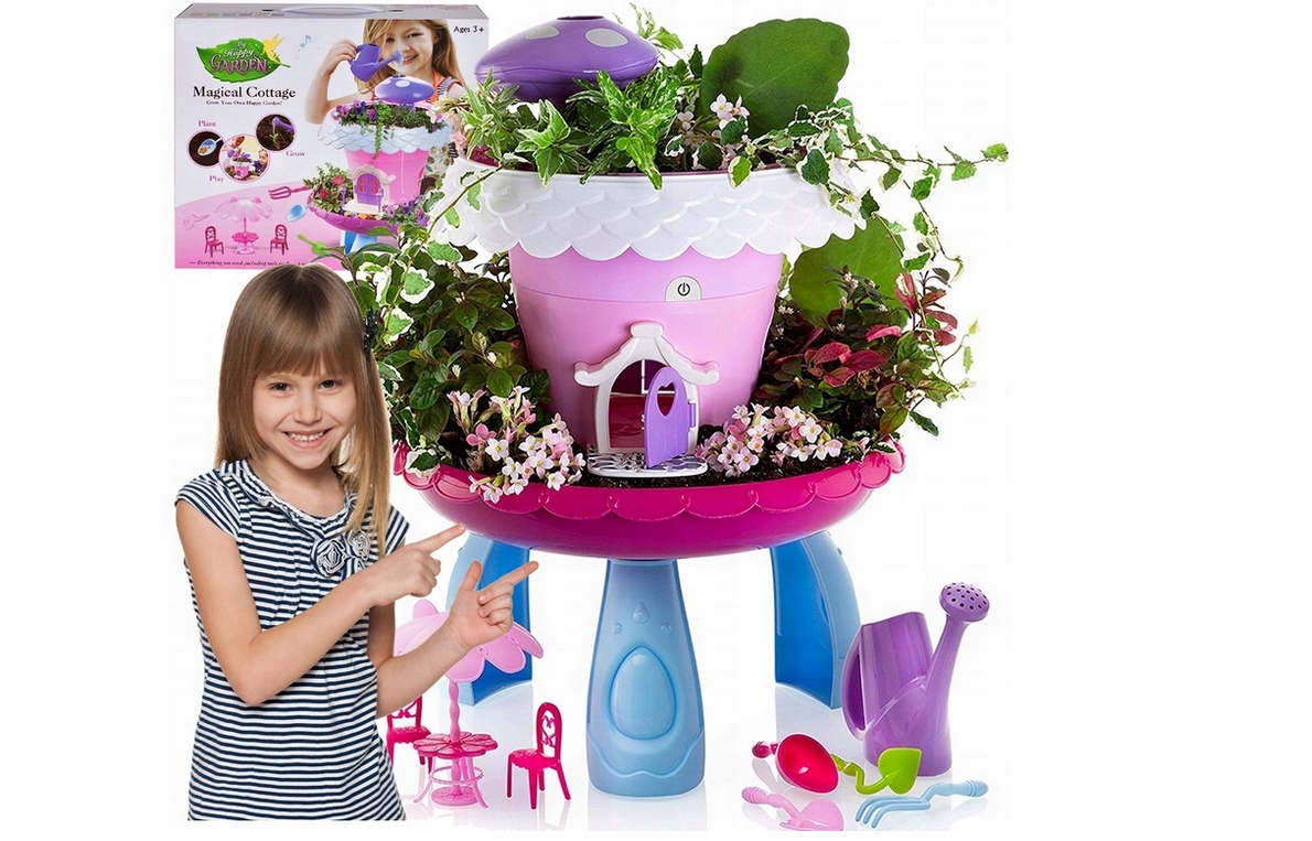 MAGICZNY DOMEK WRÓŻKI OGRÓD UPRAWA ROŚLIN Materiał plastik