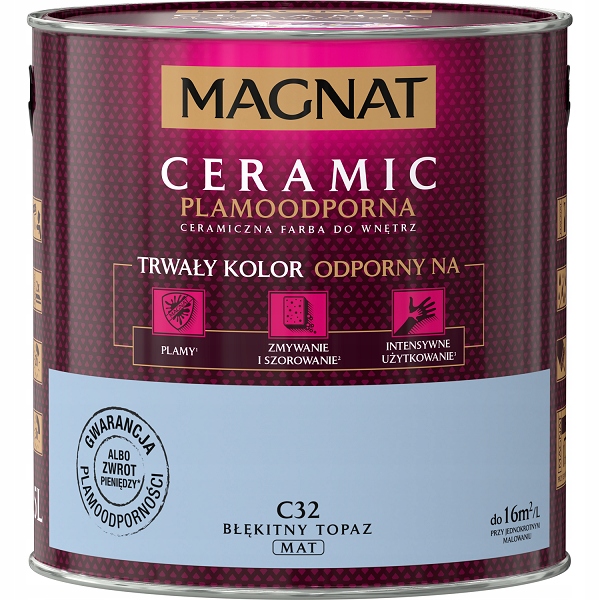 Magnat Ceramic Farba Ceramiczna Do Wnętrz Błękitny Topaz C32 2,5L