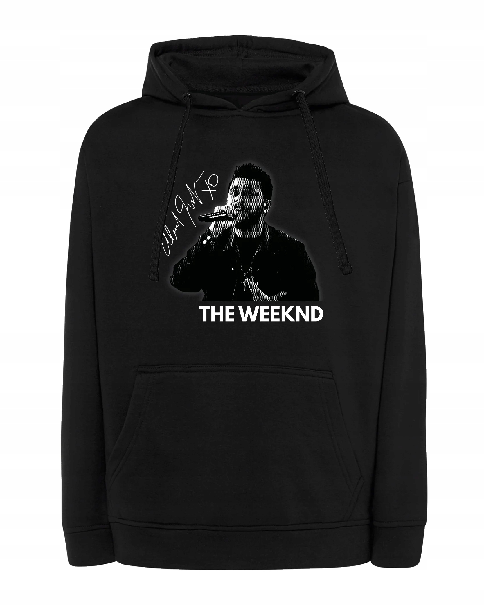 Mikina s kapucí Hvězda scény Portrét zpěváka Autogram Černá XXL