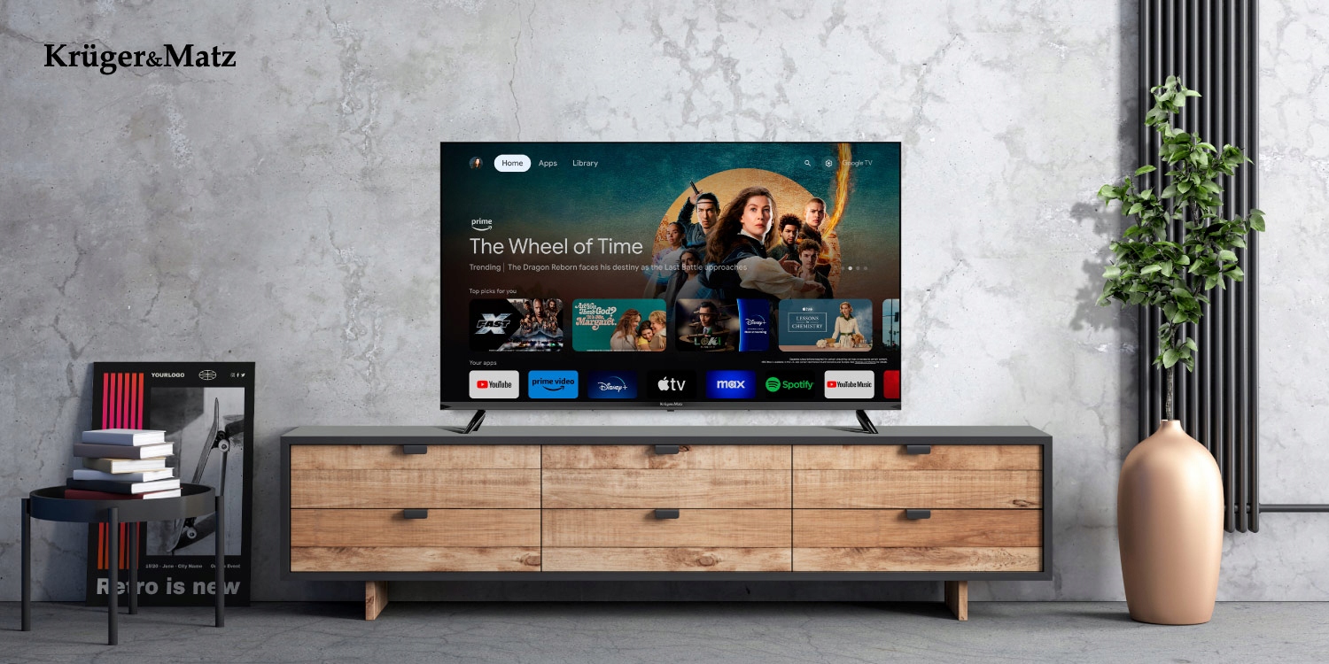 TELEWIZOR LED KRUGER MATZ FHD 43'' SMART GOOGLE TV HDR DVB-T2 HEVC Typ telewizora LED