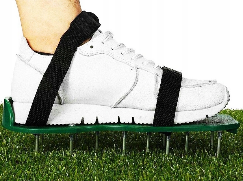 AERATOR DUŻE KOLCE BUTY DO NAPOWIETRZANIA AERACJA DO TRAWNIKA TRAWY OGRODU Głębokość robocza max 45 mm